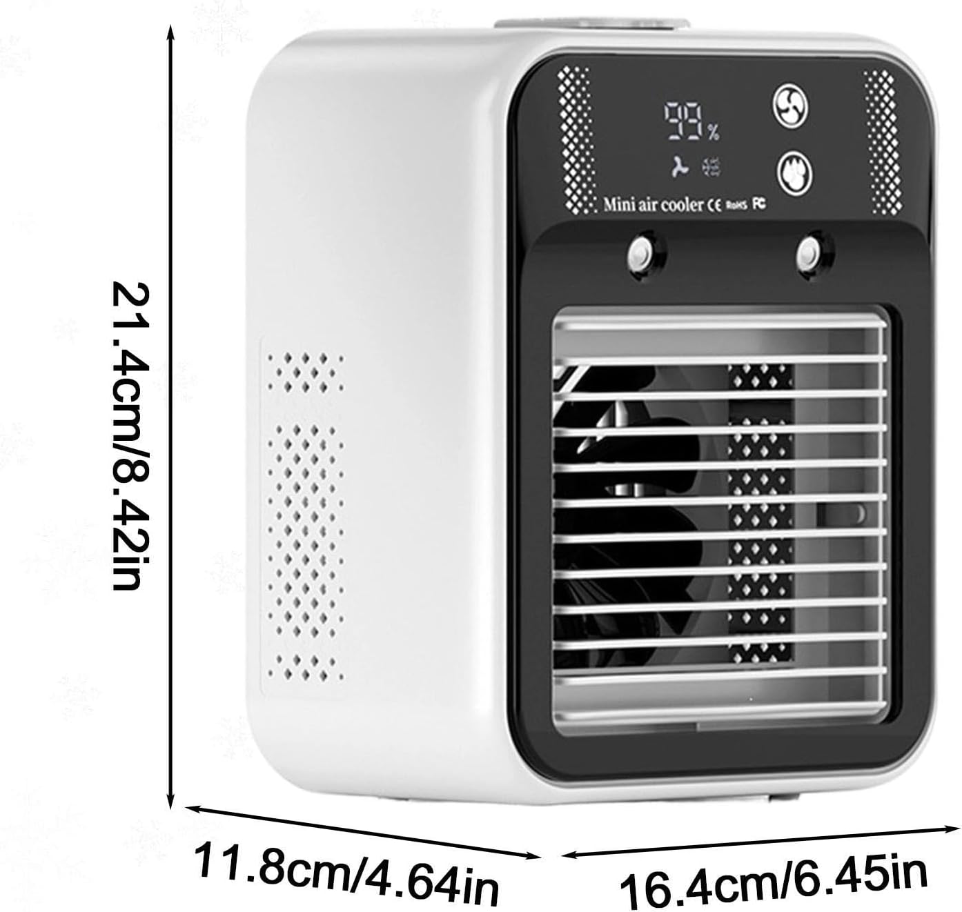  Climatiseur D'air Portable - Ventilateur Rafraîchissant 2 Vitesses,Réservoir D'eau 500 Ml Pour Maison Bureau Extérieur | Chambre Voiture Camping Garage Table