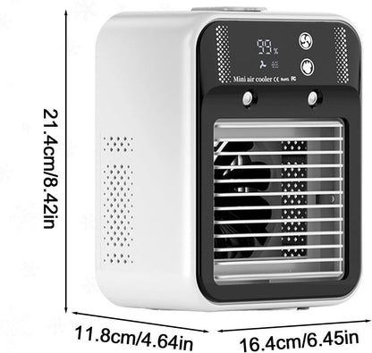 Climatiseur D'air Portable - Ventilateur Rafraîchissant 2 Vitesses,Réservoir D'eau 500 Ml Pour Maison Bureau Extérieur | Chambre Voiture Camping Garage Table