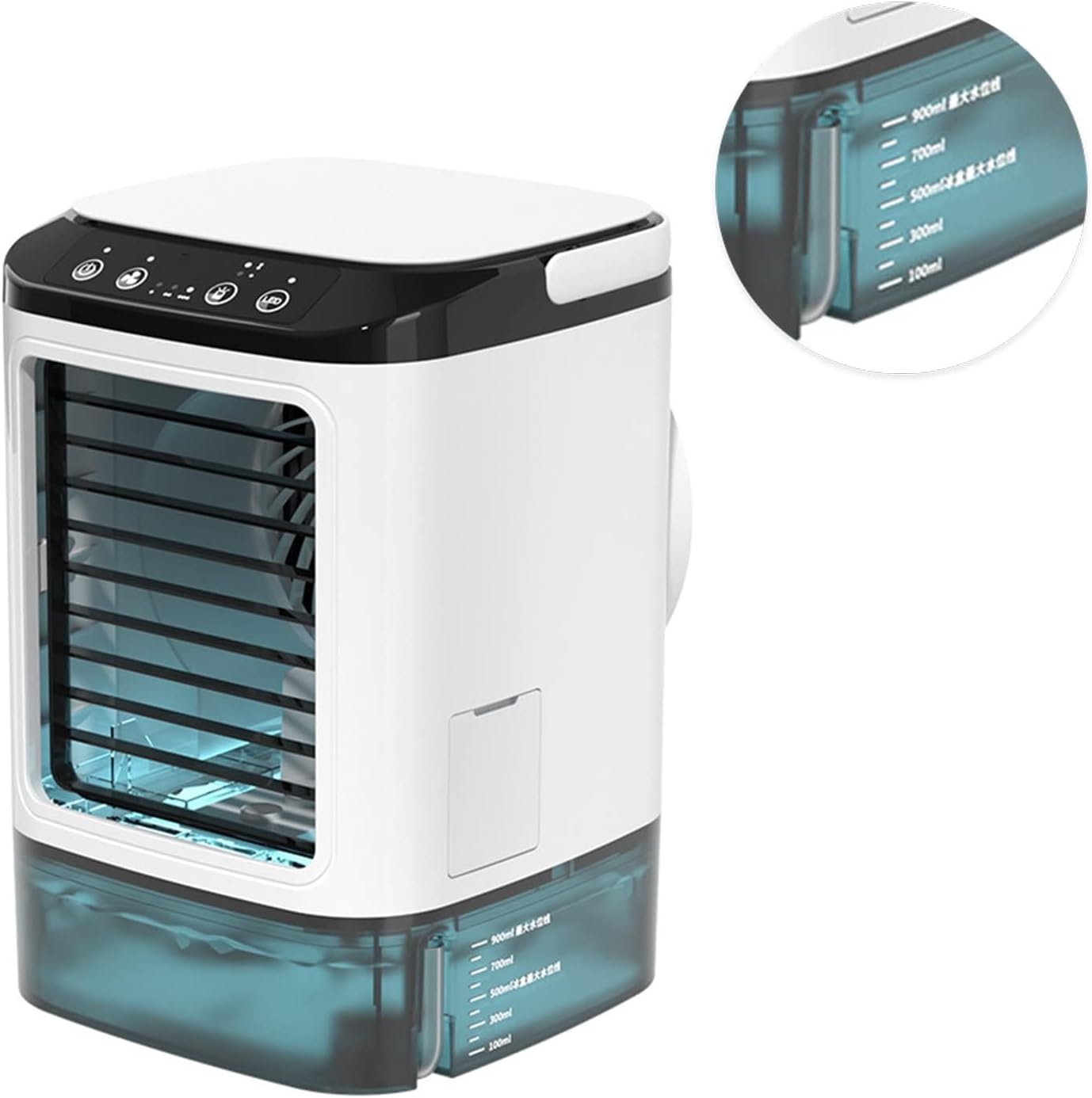  Dpofirs Refroidisseur D'air Par évaporation, Climatiseurs Portables, Réglage à 3 Vitesses Ventilateur Silencieux De Grande Capacité Pour Bureau, Chambre à Coucher, Salon