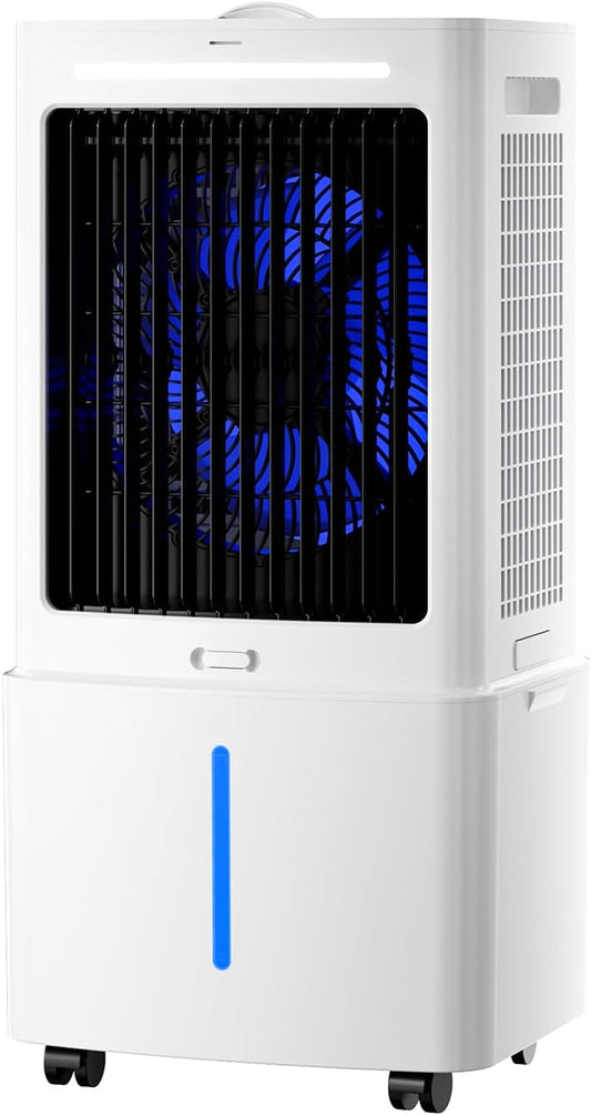  Mini Silencieux Climatiseur Portable 25L, Rafraîchisseur D'Air 3‑en‑1 Avec Télécommande, 3 Vitesses, Minuterie 12 H, Blocs Réfrigérants, Pour La Maison, La Terrasse, Le Garage Et Le Restaurant