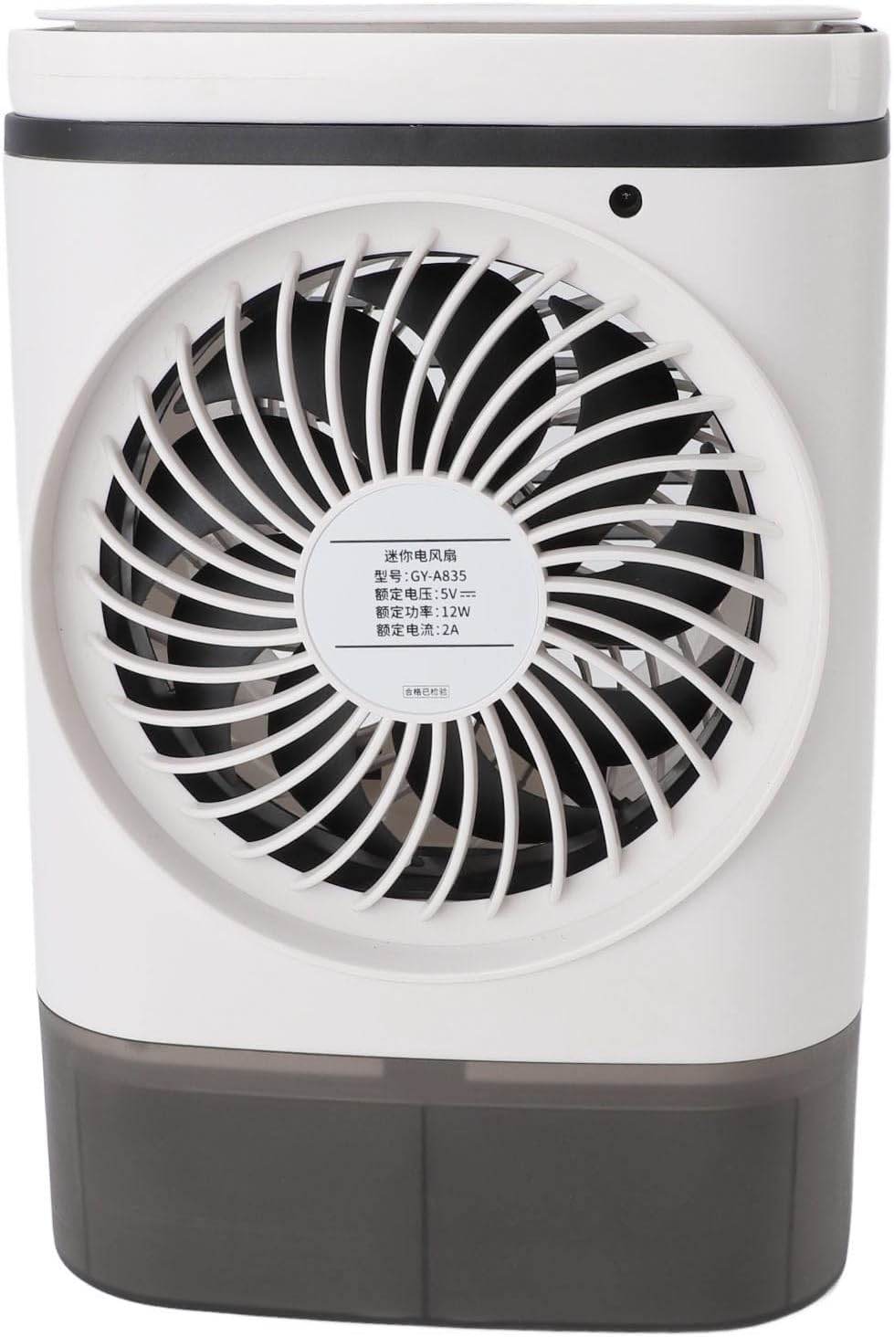  ZJchao Colloir à Air à évaporation Compacte 12W 900 Ml Ventilateur De Refroidissement Personnel Alimenté Par USB Avec Fonction à 3 Vitesses Double Fonction De Brumisation Et 7 Couleurs Lumière De