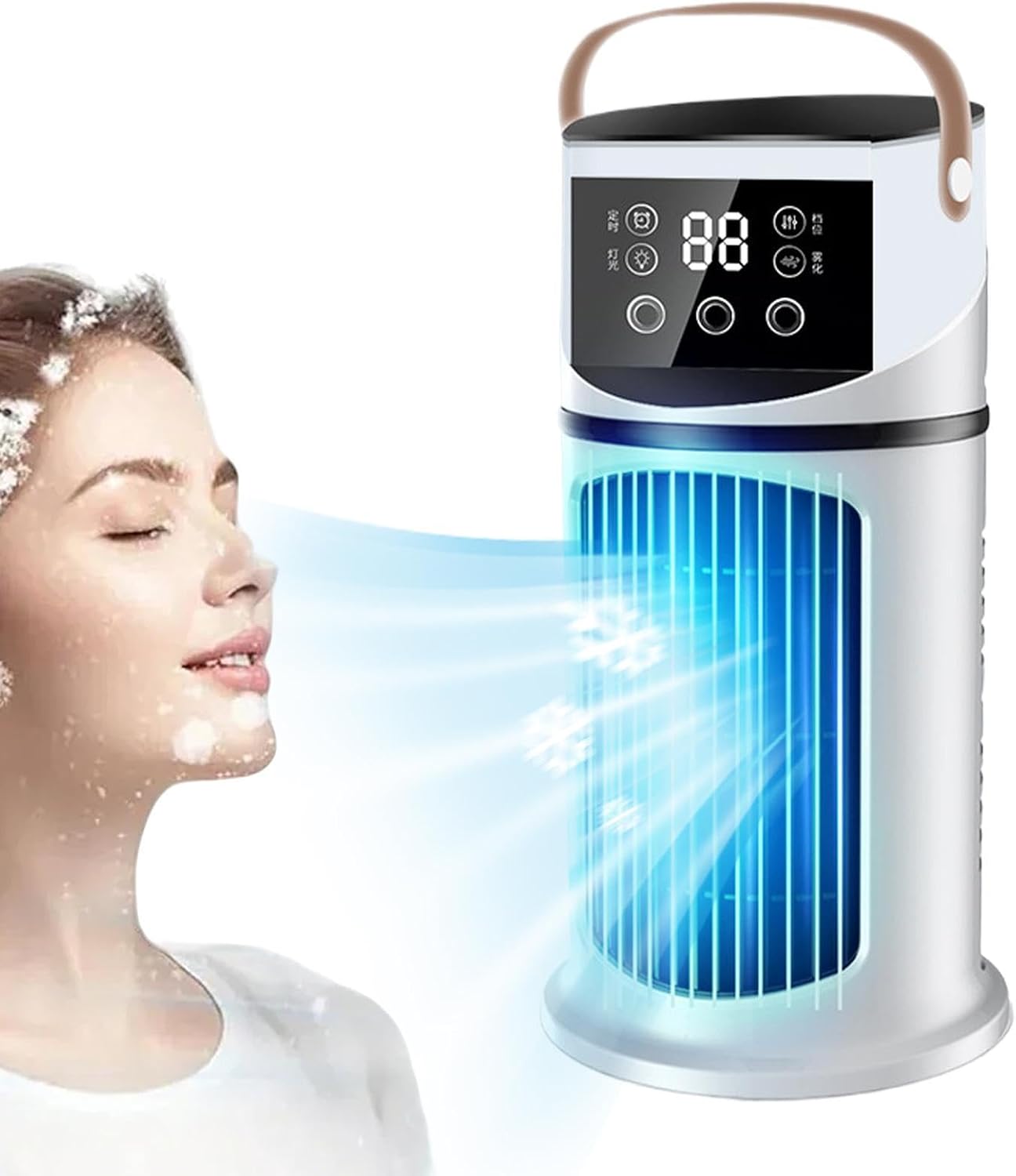 GENERIC Ventilateur De Climatiseur Portable – Ventilateur D'air Personnel De Refroidissement Par évaporation ABS | Ventilateur Humidificateur De Bureau USB | Compact à Utiliser Pour Chambre, Voiture, Chambre