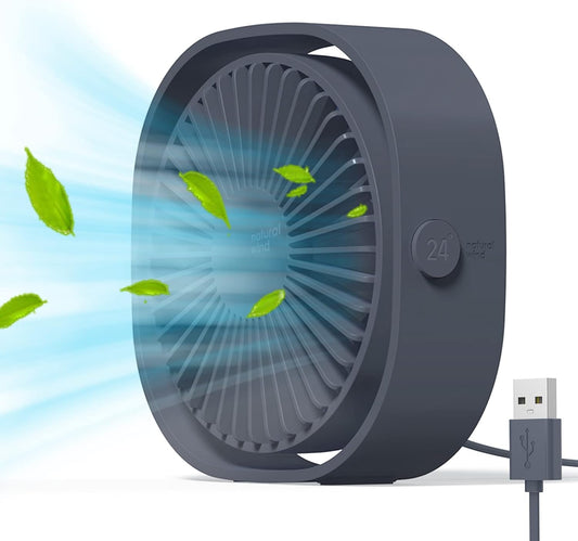  Simpeak Mini Ventilateur De Bureau USB Silencieux Et Portable Alimenté Par USB Uniquement (pas De Batterie), 3 Réglages De Vitesse, Pivotant à 360° Pour La Maison Et Les Voyages