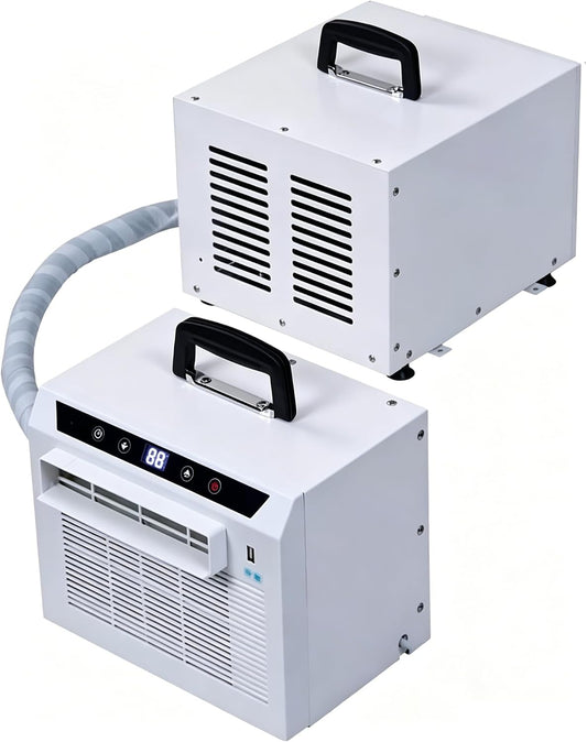  Climatiseur Split 13 000 Btu Avec Wi-FI, Télécommande Et Minuterie 24 H, Idéal Pour La Chambre, Le Bureau Ou Le Camping. Installation Facile, Aucun Montage Requis