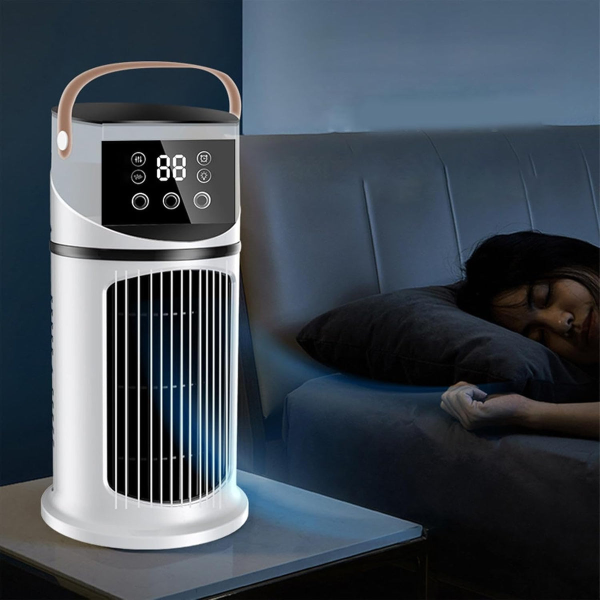  Climatiseur De Bureau - Rafraîchisseur D'Air Pour Pièces Avec Brumisation LED | Appareil 9 Vitesses Pour Chambre, Dortoir Et Espaces Étudiés