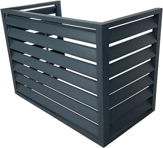 GENERIC Écran De Clôture Pour Climatiseur Extérieur – Couvercle En Alliage D'aluminium Et Support En Métal Pour Plantes – Volets Anti-corrosion Pour Unité Extérieure – Étagère à Fleurs Noire élégante Taille 2
