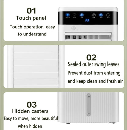 GENERIC Ventilateur Portable Avec 3 Vitesses, 3 Modes, Réservoir D'eau De 5 Litres, Minuterie De 12 Heures Et Compartiment De Refroidissement.Pas De Tuyau Requis.Idéal Pour Les Chambres, Le Bureau Et Le Campi