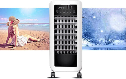 GENERIC Climatiseur Portable, Ventilateur De Climatisation à Double Usage (Froid Et Chaud), Télécommande, Climatiseur Domestique Compact Et Mobile Refroidi à L'eau (Blanc)