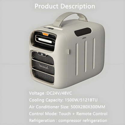  Climatiseur Portable, Refroidissement Rapide 5121 BTU, AC/DC 24 V, 3 Vitesses De Ventilation, Minuterie De Déshumidification Pour Camping-Car, Tente Et Usage Extérieur