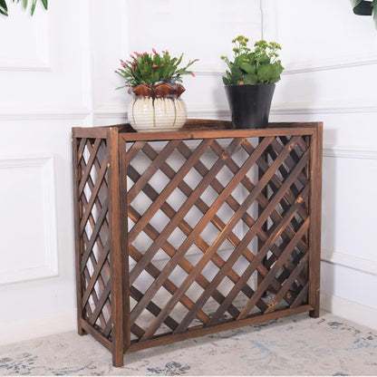  Grille De Protection Antivol En Bois Pour Climatiseur, Pour Poubelles Extérieures Ou Climatiseurs (L84 X L35 X H74 Cm)