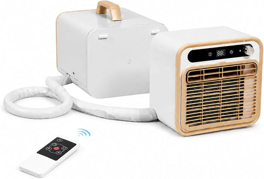  Climatiseur Split Portable 5000 BTU, AC Pour Camping 2m | Structure Compacte Tactile, Climatisation De Bureau Avec Option Tuyau Long 1m/1.5m/2m, Minuterie 12H Lit
