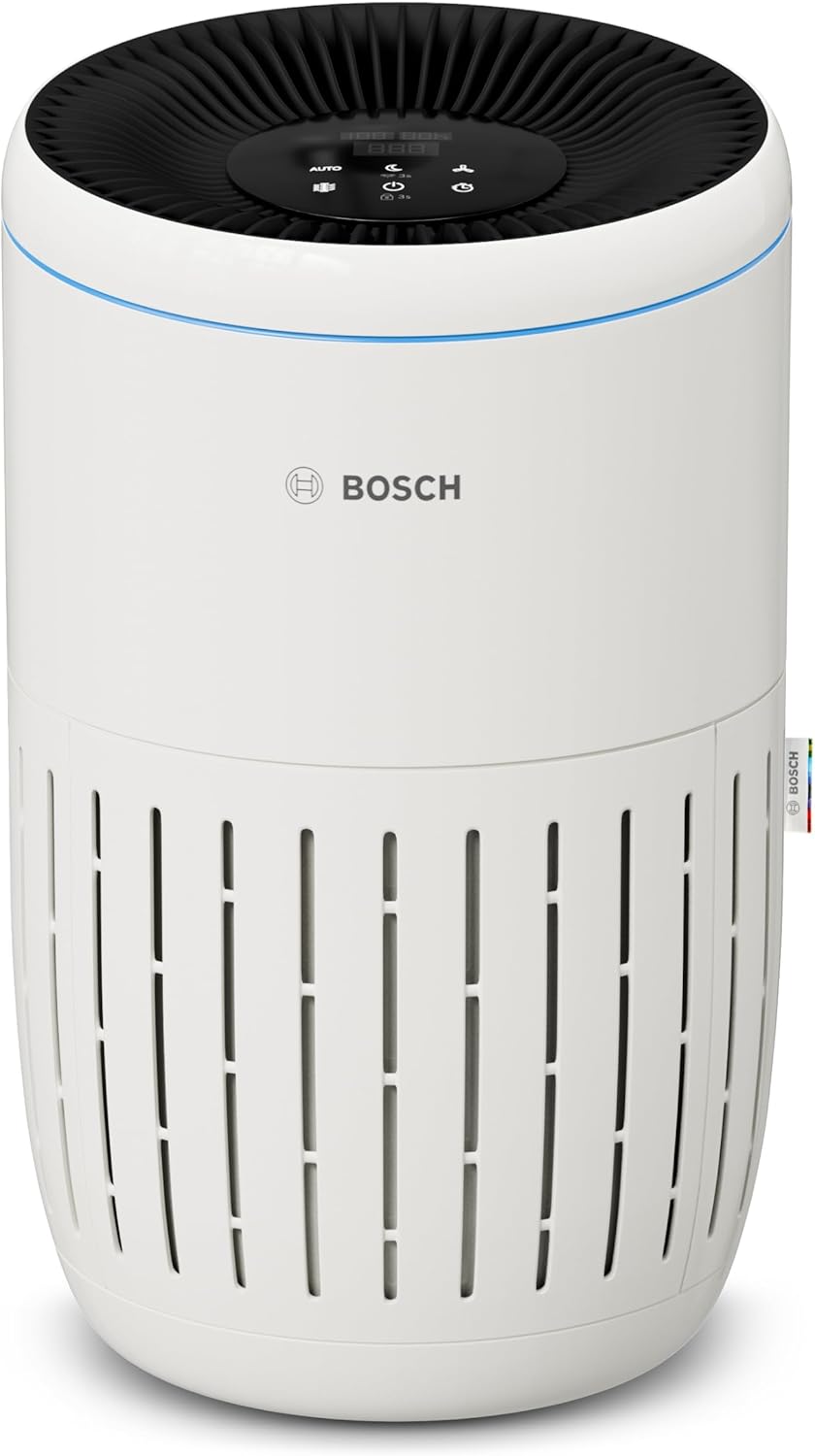  Bosch Air 2000 Purificateur D'air - Élimine Les Polluants, Avec Un Filtre à Air Et Un Mode Sommeil (< 25 DB(A)) - Pour Jusqu'à 37,5 M² - Avec Capteur Intelligent Et Mode Automatique - CADR : 180 M³/h