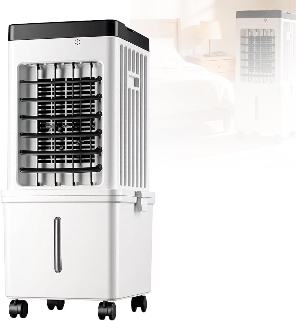 GENERIC Ventilateur De Climatiseur Portable, Ventilateur De Refroidisseur D'air évaporatif 10L Avec 3 Vitesses, Ventilateur à Faible énergie D'économie D'espace Avec Roues Pour Le Bureau à Domicile Et La Cham
