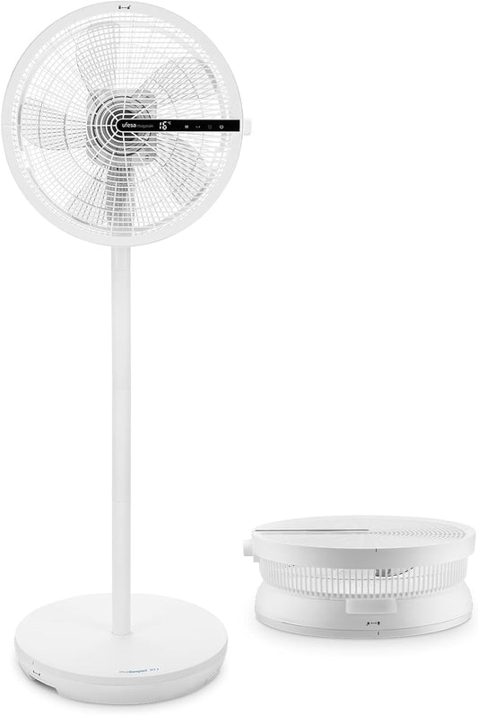  Ufesa Ventilateur Sur Pied Nagasaki Ultra‑Silencieux 28W, Écran Tactile LED, Moteur Brushless, Compact Et Pliable, 12 Vitesses, 3 Modes, Oscillation 90º, Hauteur Réglable, Télécommande