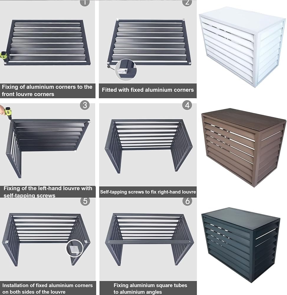 GENERIC Housse De Climatiseur Extérieur 110 X 60 X 80 Cm – Protection Résistante Aux Intempéries – Pare-soleil Et Protection élégants Pour Unités De Climatisation Extérieures, Clôture De Climatisation