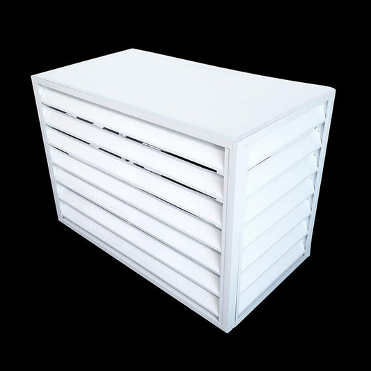 GENERIC Écran De Clôture Pour Climatiseur Extérieur Et Support De Fleurs – Coque En Alliage D'aluminium Pour Unité Extérieure Support De Plante En Métal Anti-corrosion Blanc B Taille 2-3P