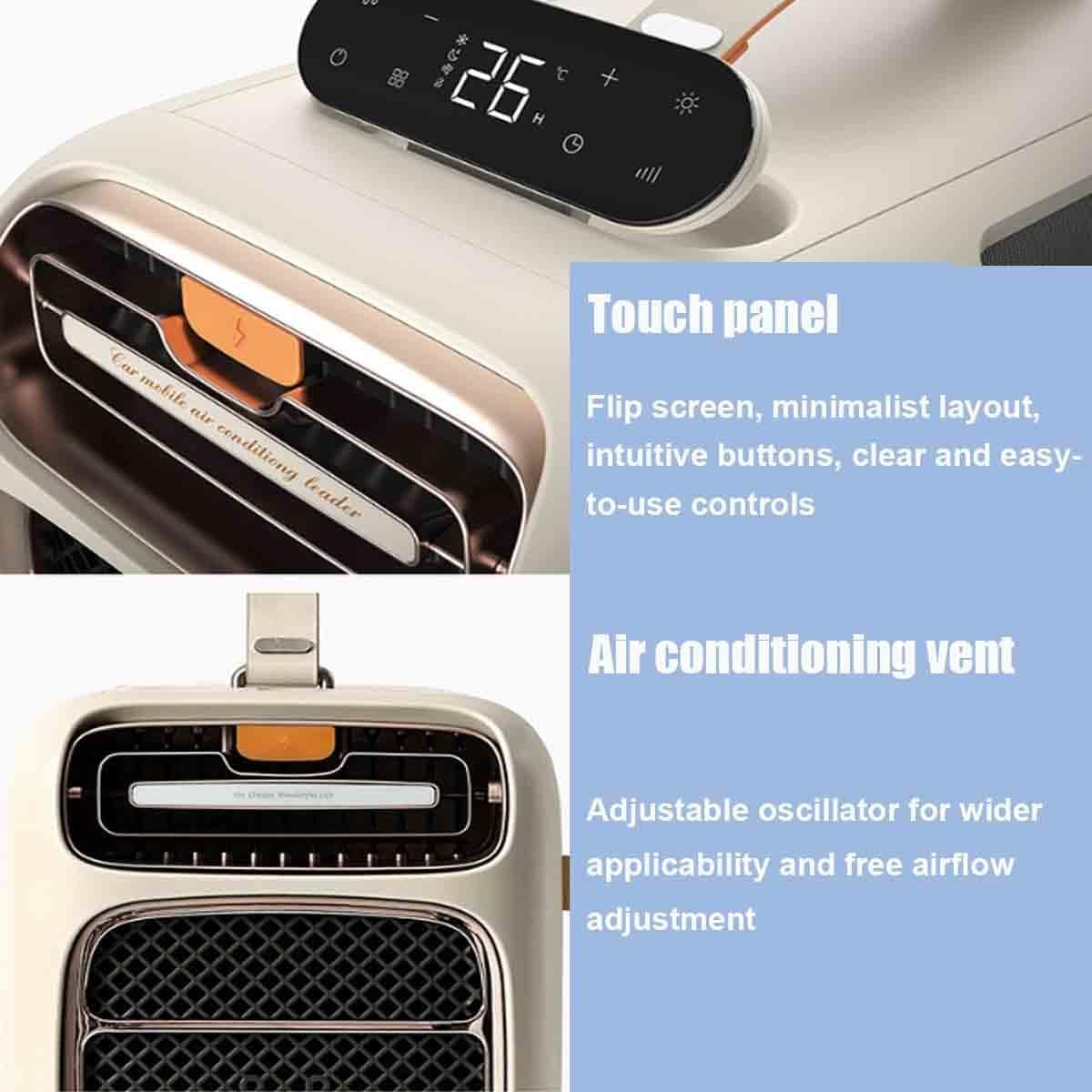  Climatiseur Mobile, Climatiseur De Camping Portable, Aucun Drainage Requis Et Télécommande, For Camping-car, Chambre, Bureau, Tentes Et Petites Pièces(Cooling)