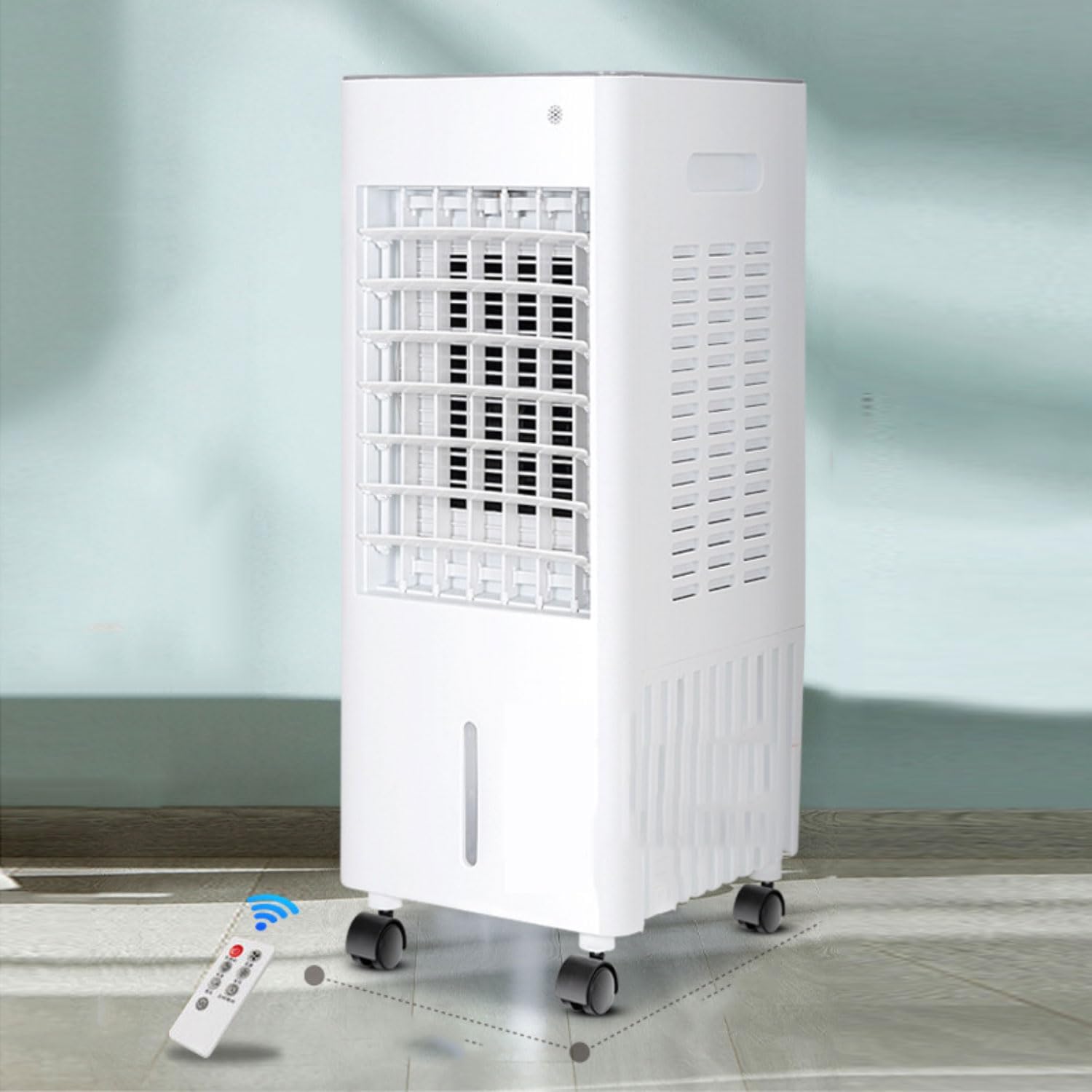 GENERIC Refroidisseur D'air Portable Avec Réservoir De 10L, 3 étapes Et 120 ° Pivotant.Quiet 35dB, Roulettes Pour Jardin, Garage Ou Bureau.avec 2 Batteries Réfrigérées Pour La Brise Fraîche.