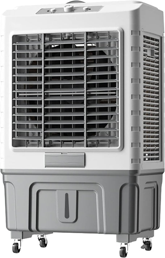  Ventilateur De Refroidisseur D'air Évaporatif Commercial, Humidificateur Industriel, Climatiseur 3 En 1, Grand Réservoir D'eau De 55 L, Moteur Puissant Pour Un Refroidissement Efficace