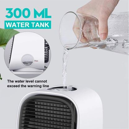 GENERIC Climatiseur Portable Avec 3 Réglages De Vitesse, Réservoir D'eau Et Veilleuse LED, Ventilateur De Refroidissement Par évaporation Personnel Pour La Maison Ou Le Bureau