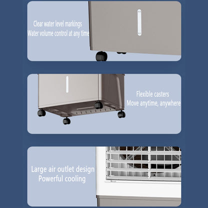  Climatiseur évaporatif Portable Avec Réservoir De 40 L, 2 Bacs à Glace, 3 Vitesses, Oscillation à 120°, Humidificateur Et Ventilateur Silencieux Pour L'intérieur Et L'extérieur.