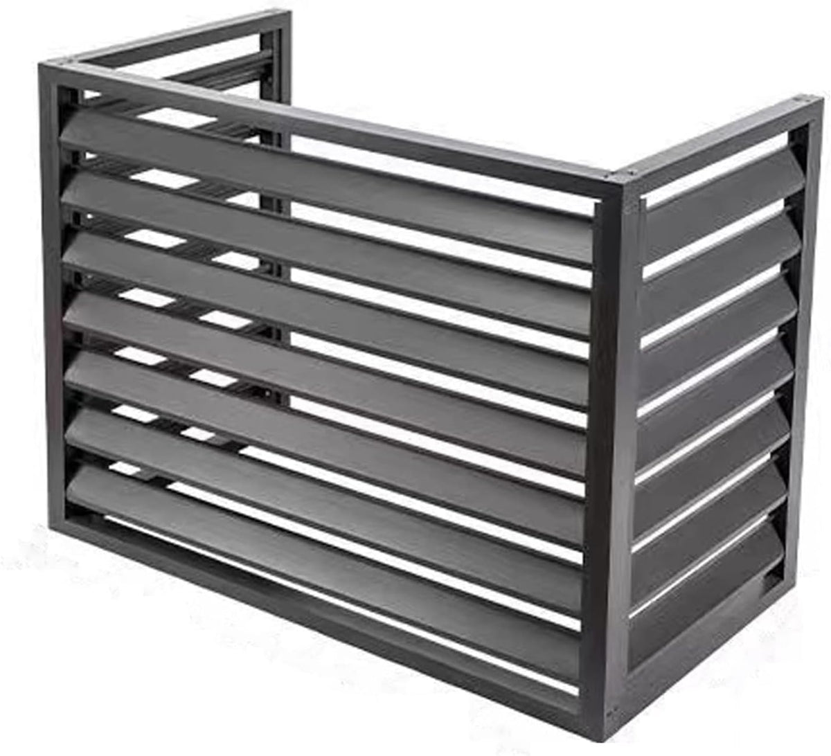 GENERIC Housse Robuste En Aluminium Pour Climatiseur Et Clôture D'intimité Pour Unités Extérieures – Design à Persiennes (3 Côtés) – Parfait Pour Balcon Et Jardin (taille : 100 X 70 X 50 Cm)