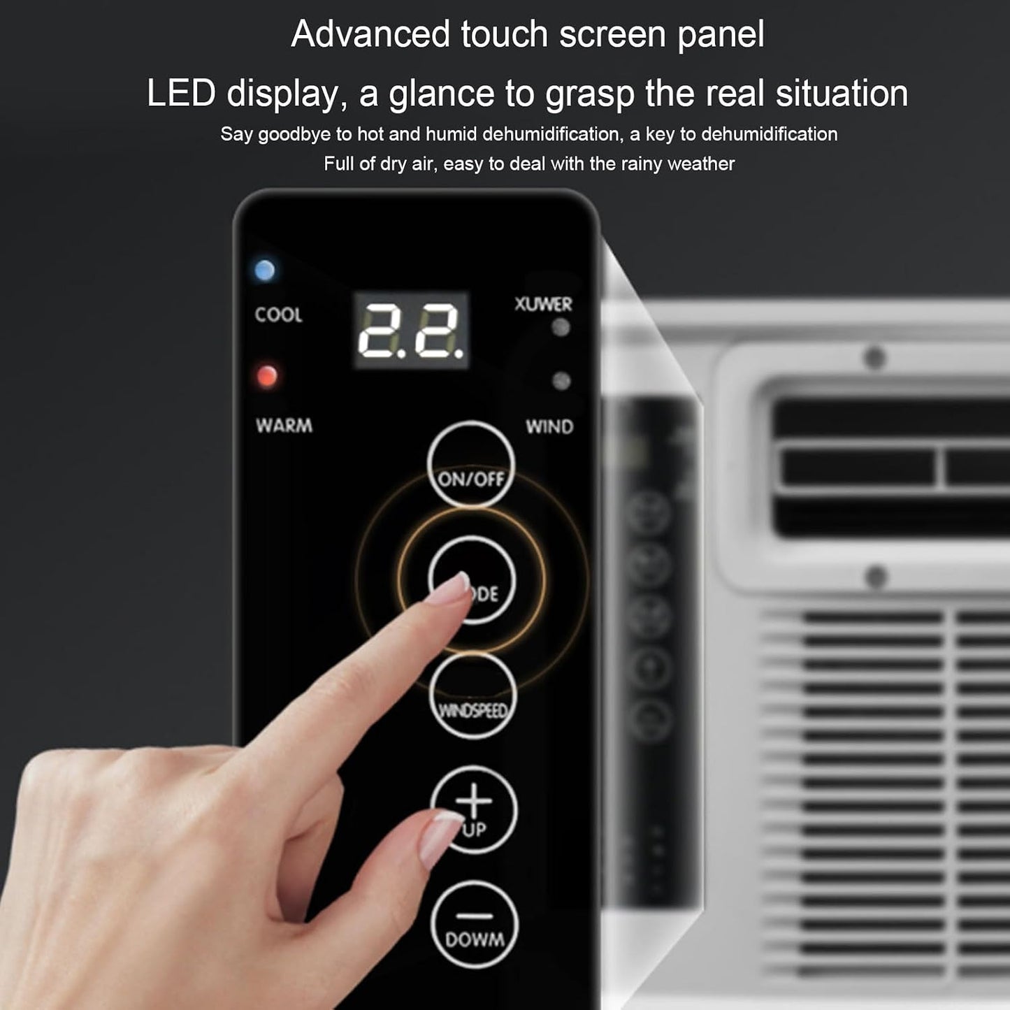  SIXRUN Climatiseur Compresseur, Climatisation Contrôle Vocal Air Froid/Chaud Avec Télécommande Pour Bateau Caravane Dortoir Espace De 1 à 10㎡ (Prise UE 220V)