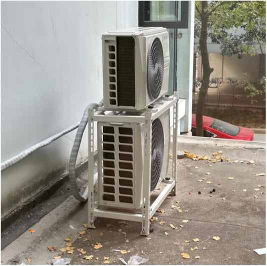  Générique Support Universel Pour Mini Climatiseur Split - Montage Au Sol à Deux Niveaux Pour Pompes à Chaleur, Argent, 90 X 40 X 90 Cm - Solution D'installation De Climatisation Durable