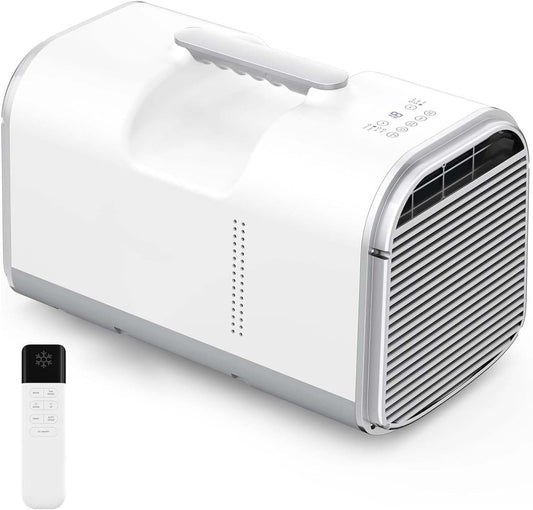  Unité De Climatisation Portable Avec Télécommande, 5100 BTU Refroidit à 61F, 3 Vitesses, Conception Légère Pour Le Camping RV Petites Chambres, Fonctionnement Silencieux Sans Drain Nécessaire