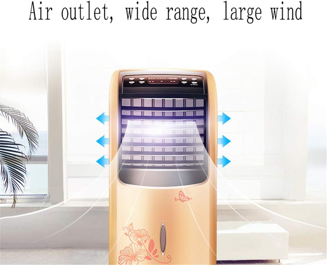  Portable Climatiseur évaporatif Mobile Air Ventilateur Oscillation Silencieux 3 En 1 Réglable Humidificateur Refroidisseur Avec Télécommande 3 Vitesses (White)