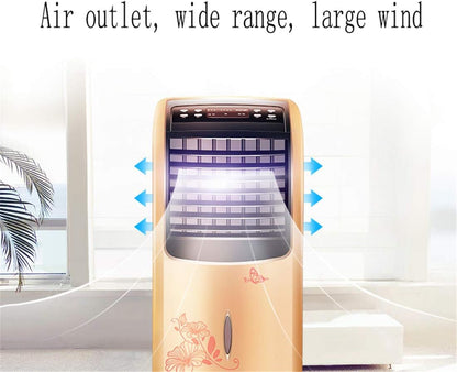  Portable Climatiseur évaporatif Mobile Air Ventilateur Oscillation Silencieux 3 En 1 Réglable Humidificateur Refroidisseur Avec Télécommande 3 Vitesses (White)