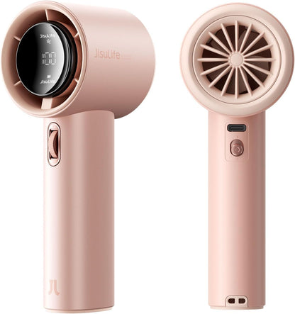 JISULIFE Ventilateur Portable à Main,Mini Ventilateur Turbo Réglable En Vitesse(de 1 à 100),Batterie De 5000mAh Avec Corps En Métal,Affichage Numérique,pour Femmes Hommes Voyage/Extérieur-Gris