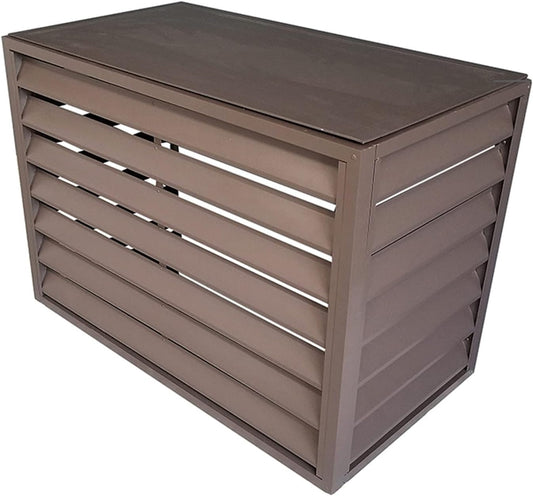GENERIC Écran De Climatiseur Extérieur – Couvercle En Alliage D'aluminium – Volets Anti-corrosion Et Support De Plantes En Métal Pour Unité Extérieure – Marron B Taille 2-3P