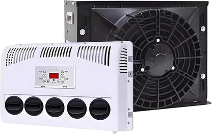 GENERIC Kit De Climatiseur Pour Camping-car, Système De Stationnement Divisé Avec Volume D'air De 450 M³/h, Refroidissement Rapide Et Silencieux Pour Camping-car, Bus, Caravane, Camions Lourds