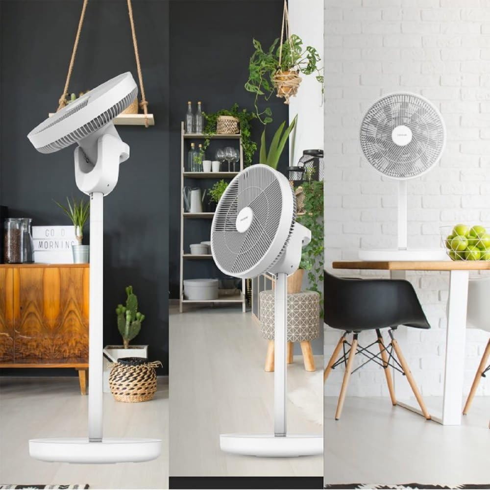  Cecotec Ventilateur Portable à Batterie EnergySilence 2600 Sunflower, 3 En 1, 22 W, Moteur BLDC, 13" De Diamètre, Batterie 2600 MAh, Affichage LED, Télécommande, Contrôle Tactile, Oscillation