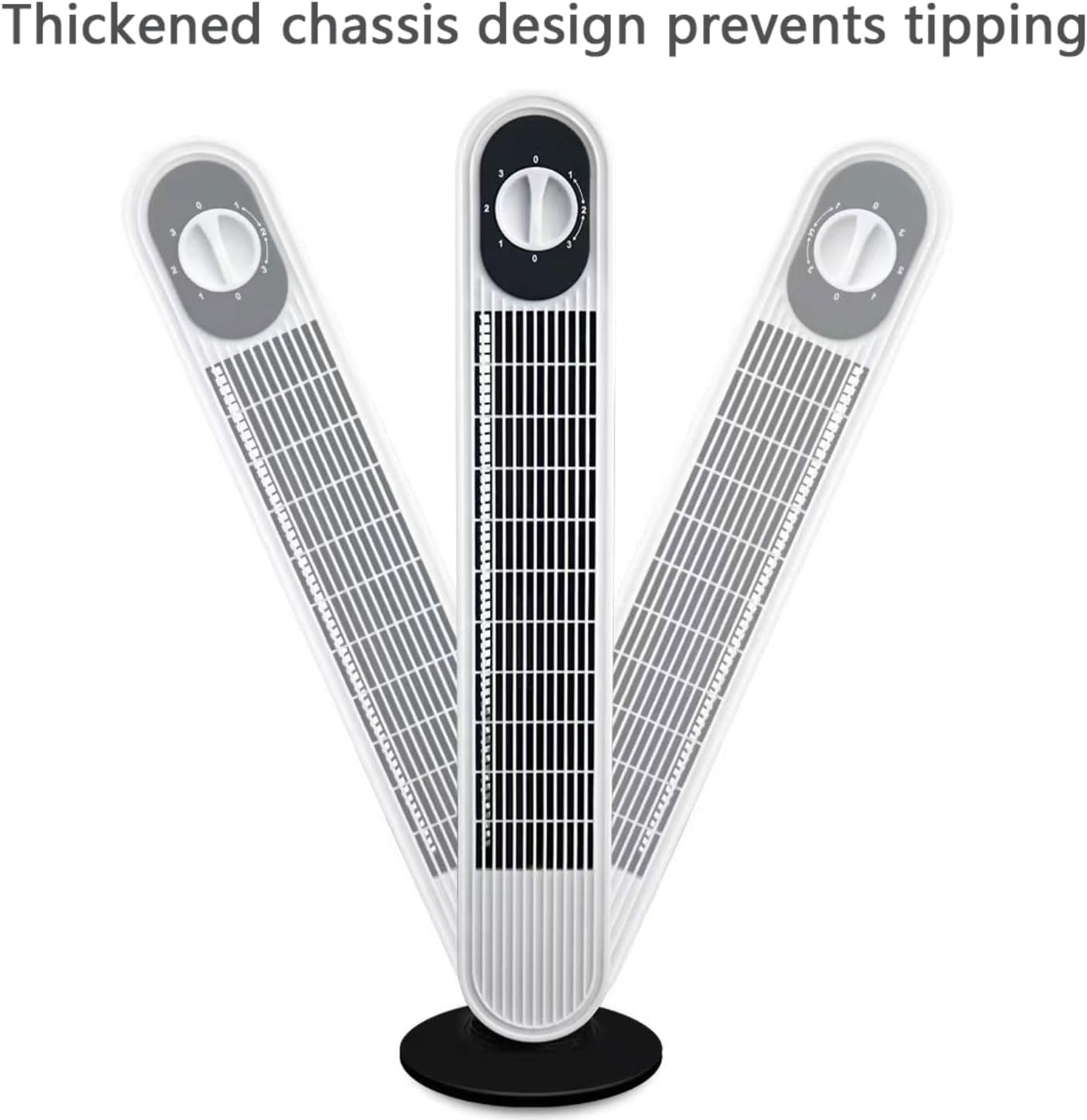  Ventilateur De Tour Sans Lame Pour Chambre à Coucher, 26ft/s Portable Standing Air Circulateur Avec 80 Oscillation, Fonctionnement 30dB Silencieux, 3 Réglages De Vitesse Et Poignée Pour Le Bureau, Cam