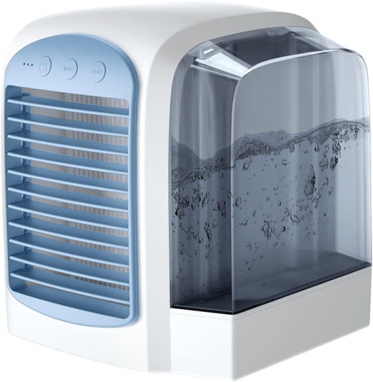  DieffematicKTY Climatiseur Mobile Water Cooling Fan Mini Home Desktop Small Fan Air Conditioner Electromechanical Fan Portable Table Fan (Color : Blue)