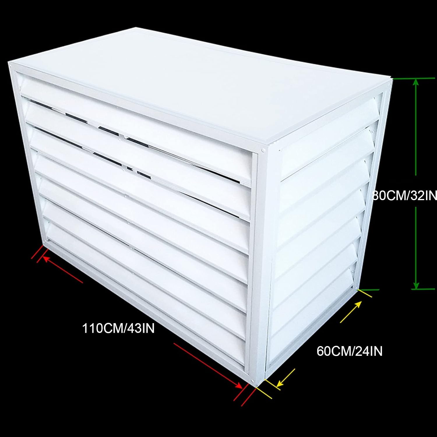 GENERIC Housse Décorative En Aluminium Pour Climatiseur - Clôture De Pompe à Chaleur Extérieure - Protection élégante - Résistante Aux Intempéries