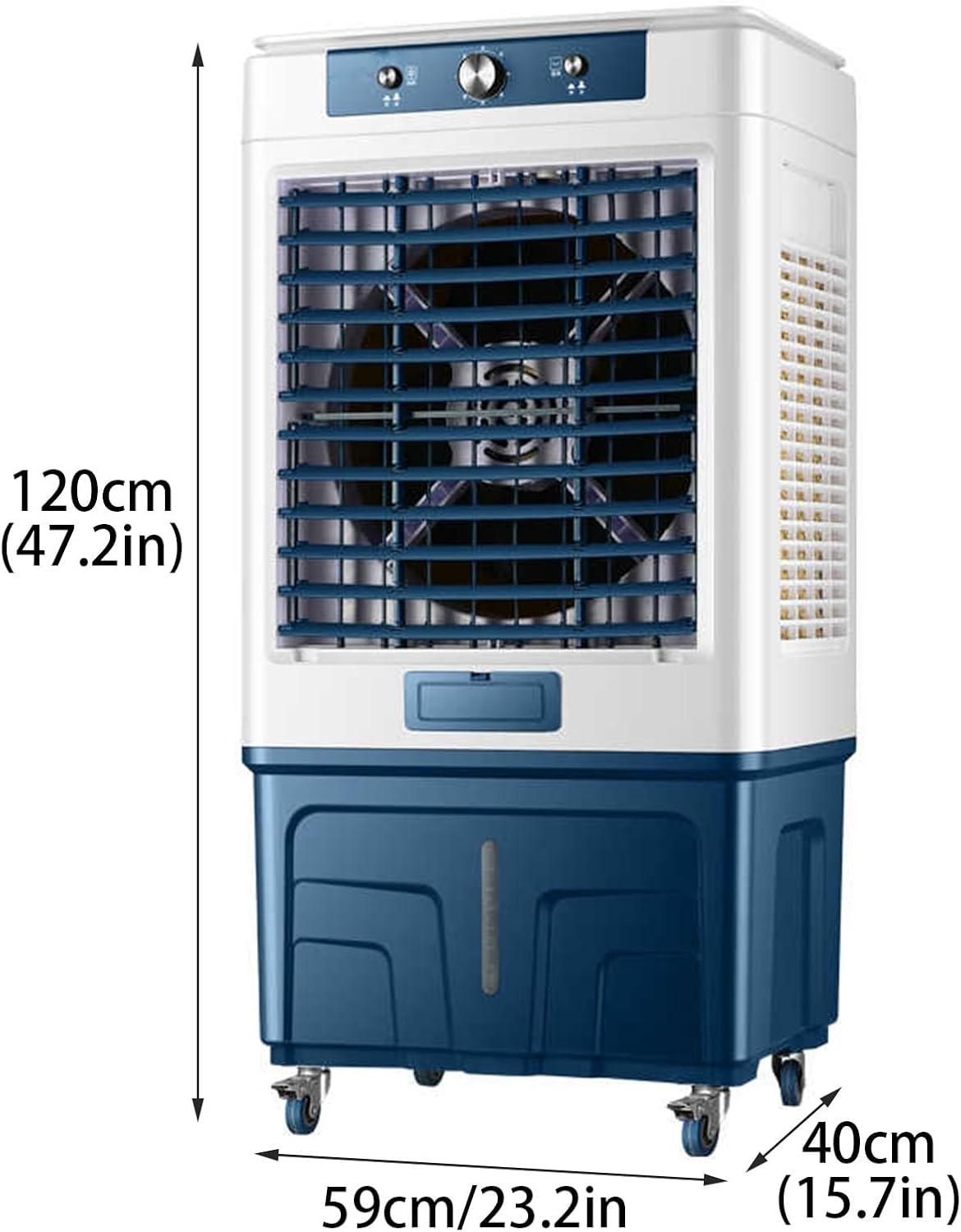 GENERIC Refroidisseur D'air Par évaporation – Climatiseur Portable Avec Réservoir D'eau, 3 Réglages De Vitesse, Ventilateur De Refroidissement Rapide 3 En 1 Pour Chambre, Bureau, Garage