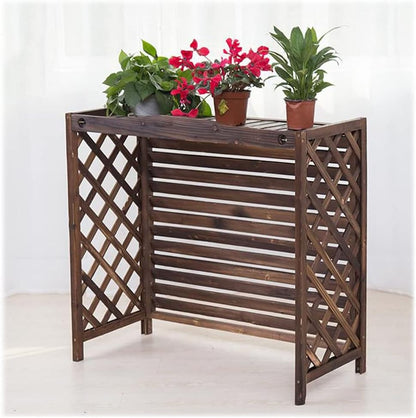 GENERIC Housse Imperméable En Bois Massif Pour Climatiseur Et Clôture - Protection Contre La Poussière Pour L'extérieur Avec Porte-fleurs - Taille M (96 X 40 X 89 Cm) Pour Une Meilleure Efficacité De La