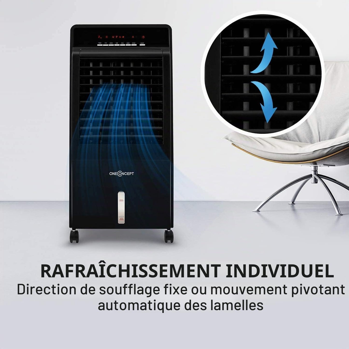  OneConcept CTR-1 Climatiseur, Rafraîchisseur D’air Et Ventilateur Pechschwarz