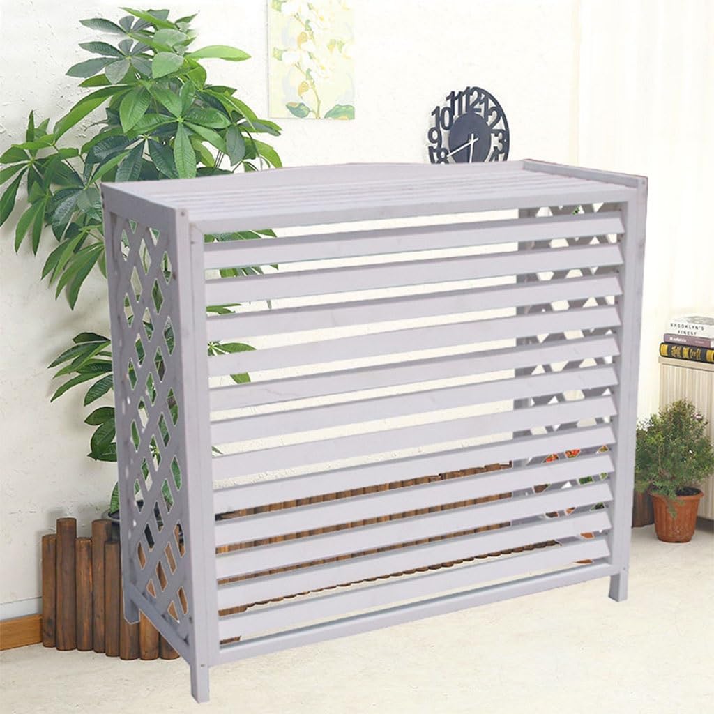 GENERIC Housse Imperméable En Bois Massif Pour Climatiseur Et Clôture - Protection Contre La Poussière Pour L'extérieur Avec Porte-fleurs - Taille M (96 X 40 X 89 Cm) Pour Une Meilleure Efficacité De La