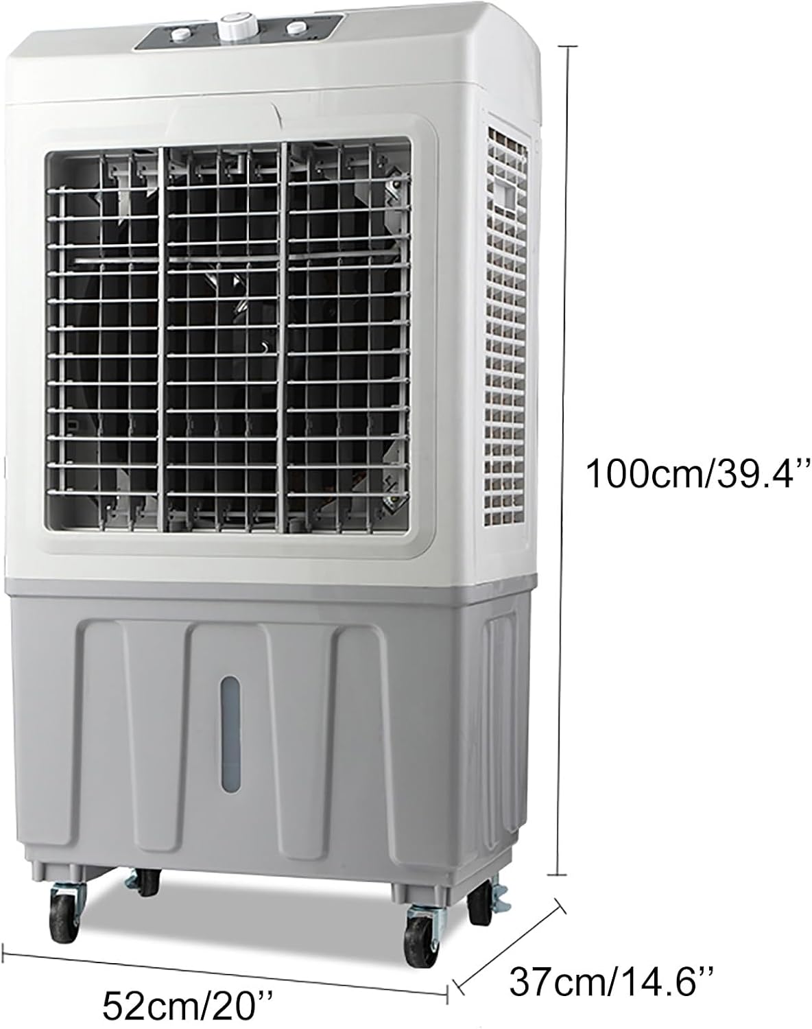 GENERIC Refroidisseur évaporatif Robuste, Ventilateur Mobile à Volume D'air élevé Avec Réservoir 50L, Persienne Réglable Pour Le Refroidissement Et L'humidification De L'entrepôt D'atelier Industriel