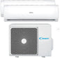 Candy Climatiseur Double Split 9000 + 1200 Btu, Avec Pompe à Chaleur A++/A+, Wi-Fi, Blanc