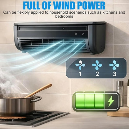  Ventilateur De Climatiseur Mural, Unité De Climatisation Murale, Chargement Sans Fil Pour Cuisine, Chambre à Coucher, Ventilateur De Refroidissement Sans Perçage, Refroidissement Instantané Pour