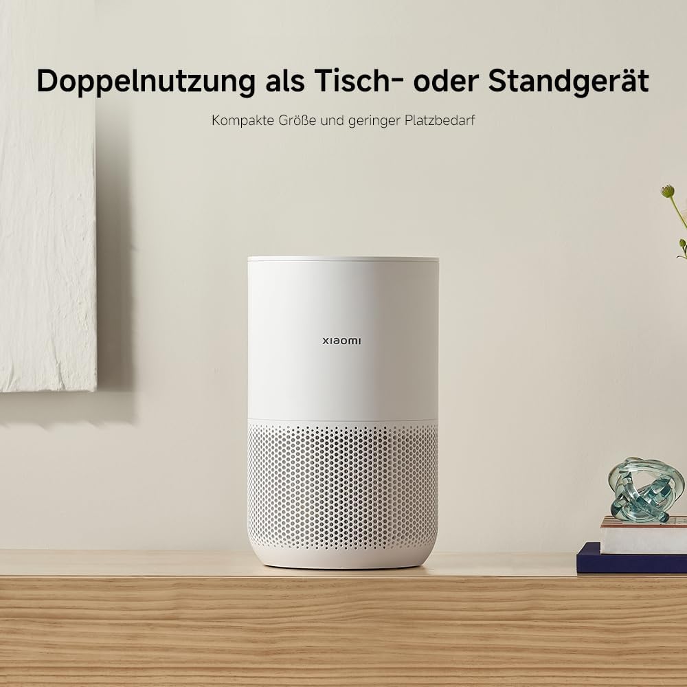 Xiaomi Purificateur D'Air Intelligent 4 Compact Pour Chambre,Filtre HEPA, CADR 230 M³/h, Silencieux，Élimine 99,97% Pollen/poils Animaux/Fumée/Poussière,Mode Sommeil Table/lit, Contrôle App/vocal