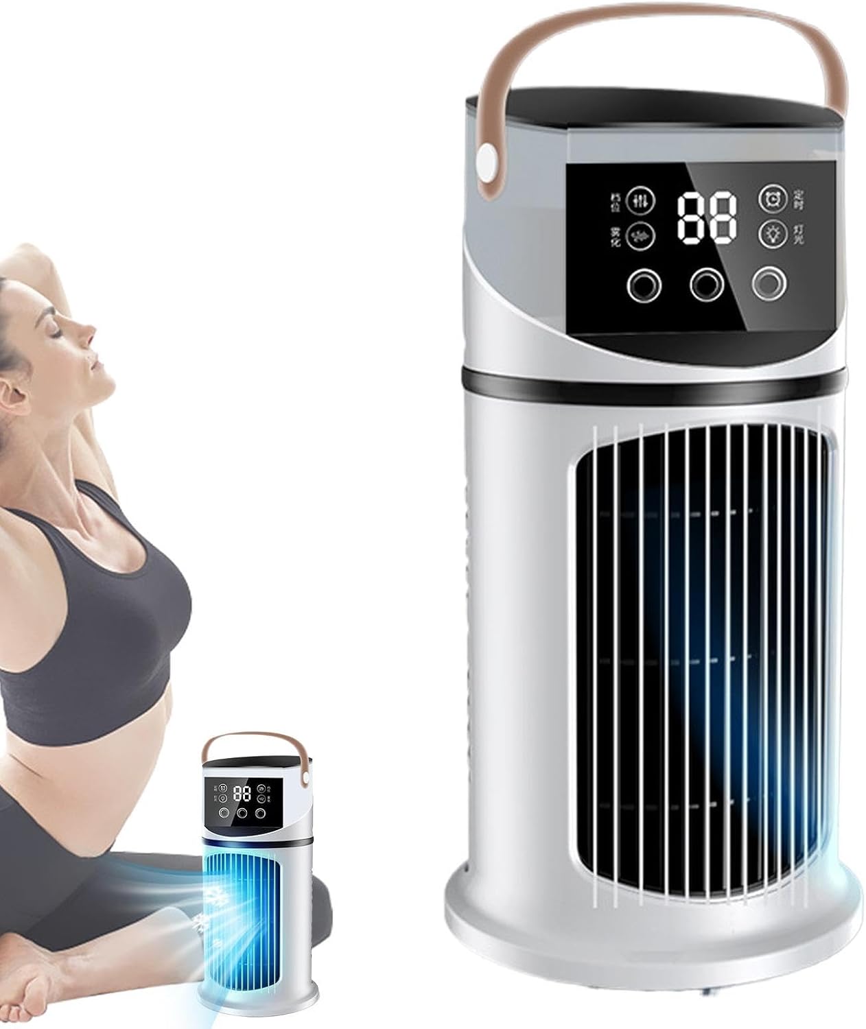 GENERIC Ventilateur De Climatiseur Portable – Ventilateur D'air Personnel De Refroidissement Par évaporation ABS | Ventilateur Humidificateur De Bureau USB | Compact à Utiliser Pour Chambre, Voiture, Chambre