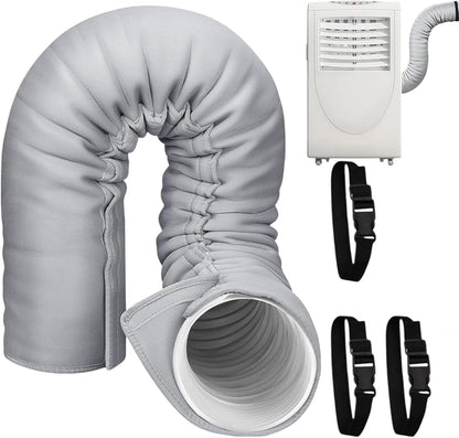  150 CM Manchon Isolant Tuyau Thermique Pour Climatisation Mobile | Manchon Isolant Pour Tuyau De Climatisation Mobile, Gaine Isolante Pour Conduit De Climatisation, 3 Sangles, Pour 12,7/15 CM