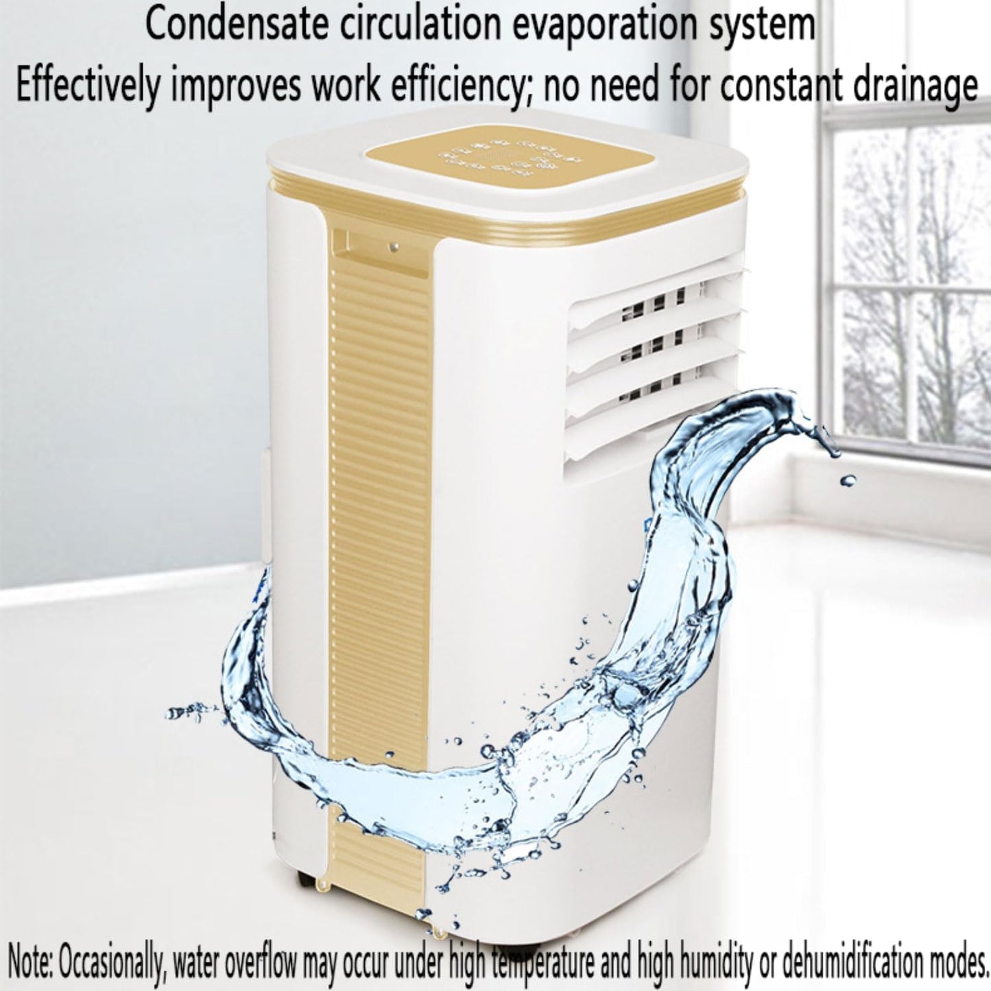 GENERIC Climatiseur Portable, Refroidissement Et Déshumidificateur économe En énergie, Fonctionnement Silencieux, Affichage Numérique, Kit De Fenêtre, Minuterie De 24 Heures, Oscillant à 120° Pour Chambre Et