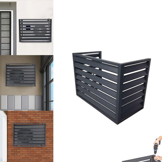 GENERIC Couvercle Extérieur En Aluminium Pour Climatiseur Et Support De Plantes – Étagère De Rangement, Clôture D'intimité Pour Condensateur, Nizer De Fleurs De Jardin Et Porte-outils